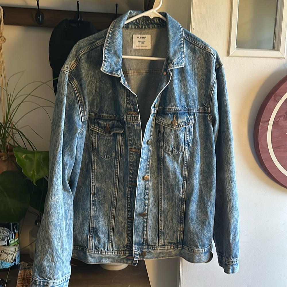 old navy oversized boyfriend denim jacket